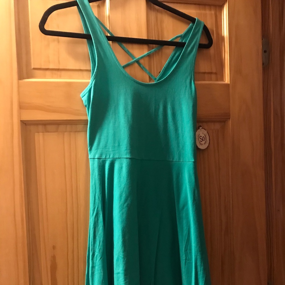SO medium green skater dress